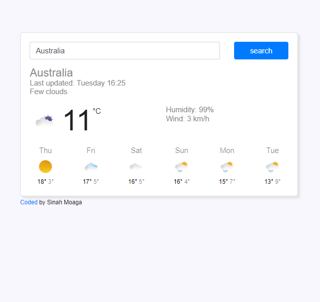 Weather App Preview